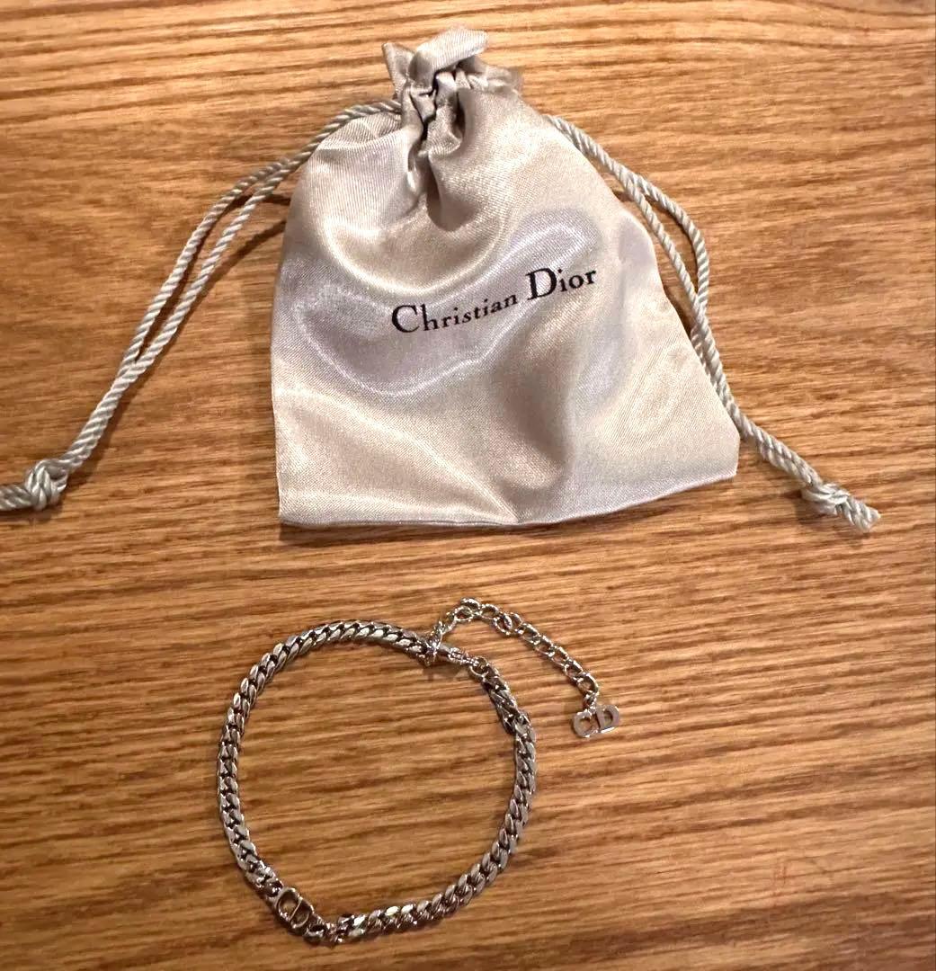 美品★Christian Dior ロゴ 喜平 チェーン シルバーブレスレット