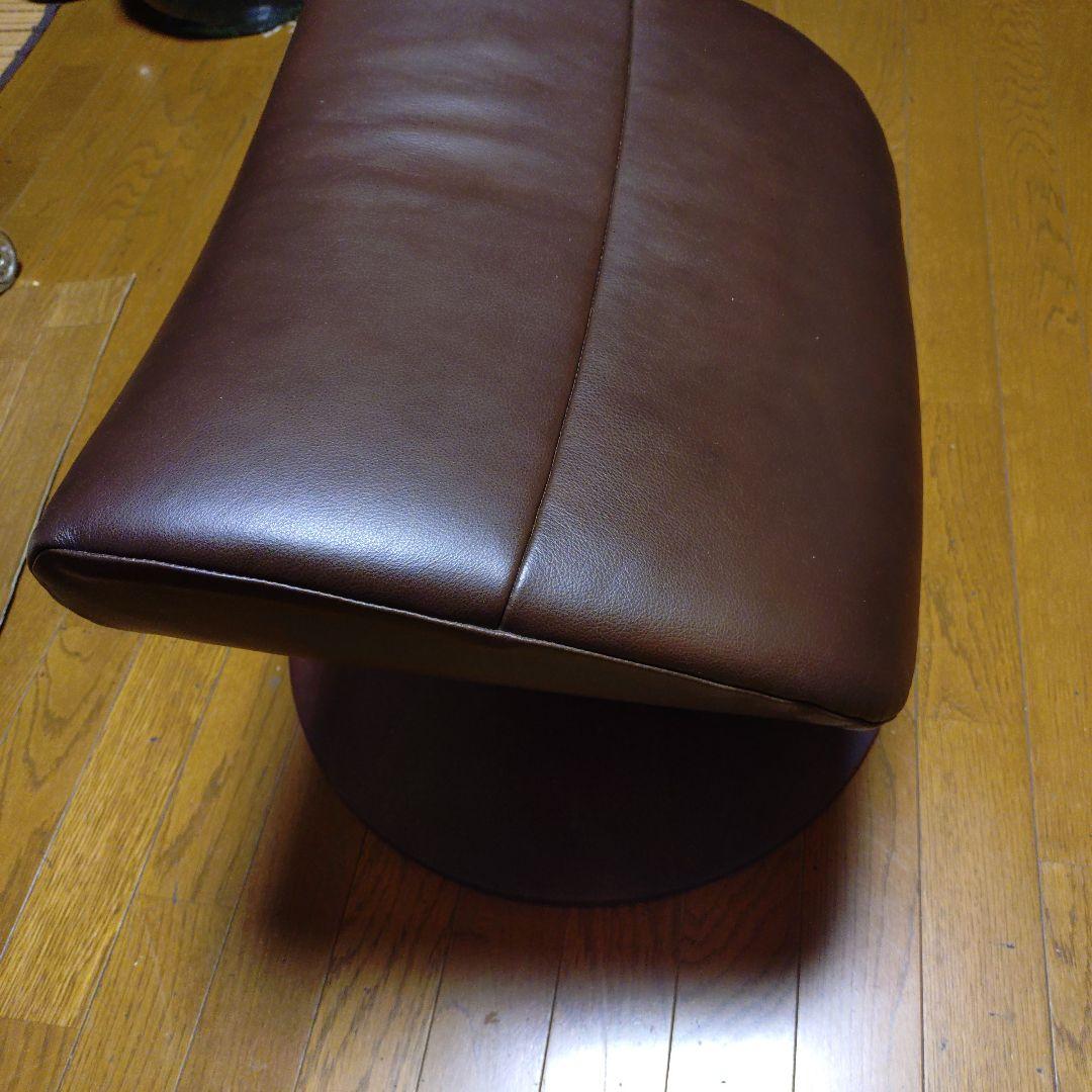 シモンズ　オットマンのみ　ブラウン スイーベルチェア レザー調