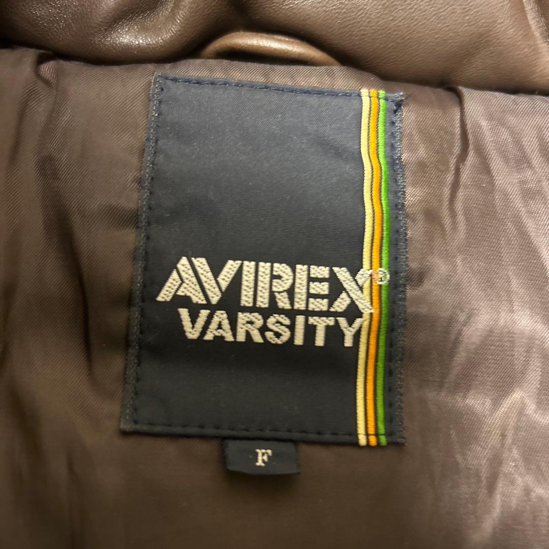 AVIREX VARSITY レザーダウンジャケット