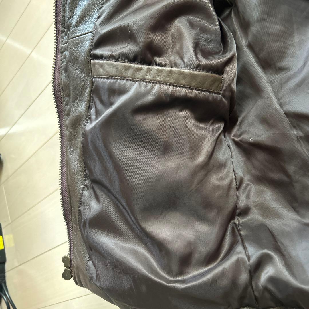 AVIREX VARSITY レザーダウンジャケット