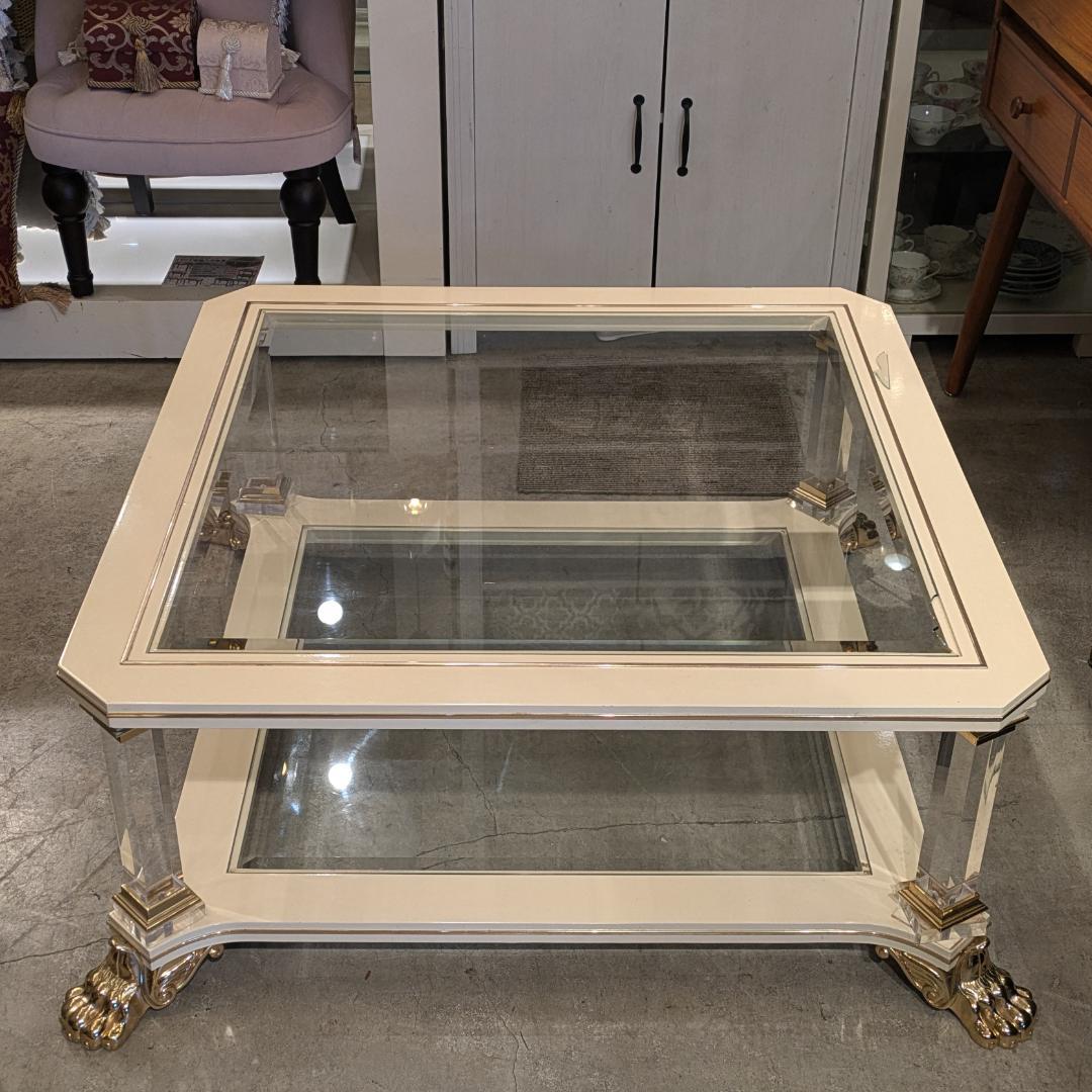 1【高級55万】 イタリア センターテーブル エレガント 猫脚 テーブル 大