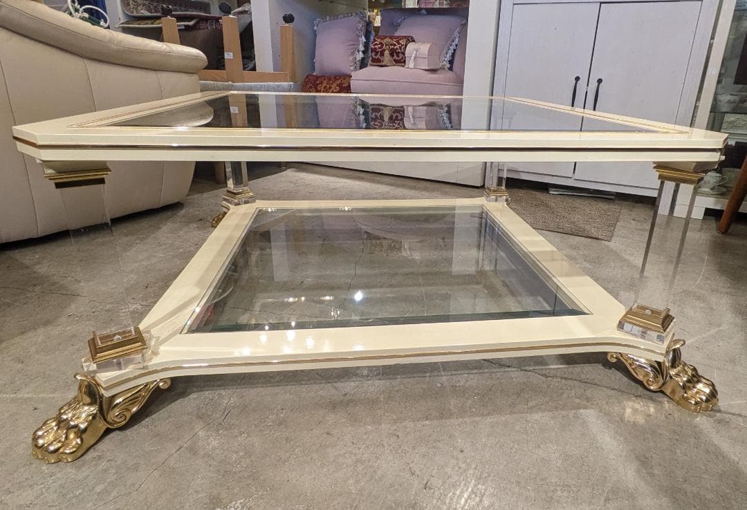 1【高級55万】 イタリア センターテーブル エレガント 猫脚 テーブル 大