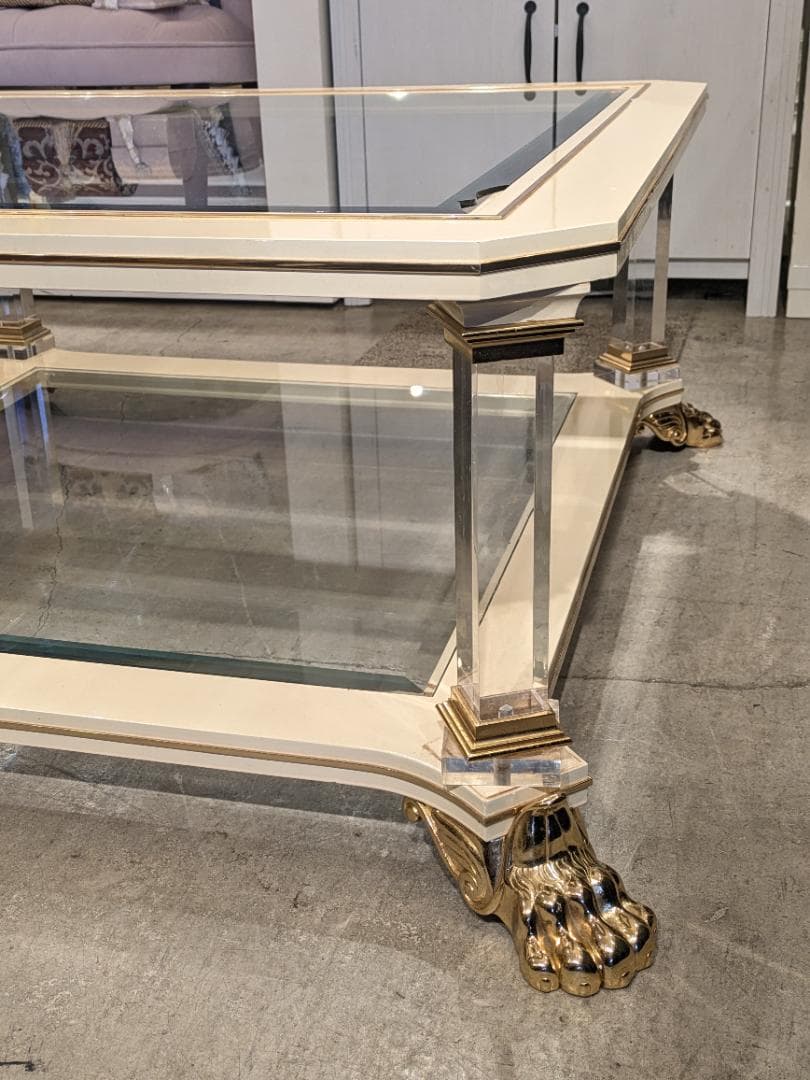 1【高級55万】 イタリア センターテーブル エレガント 猫脚 テーブル 大