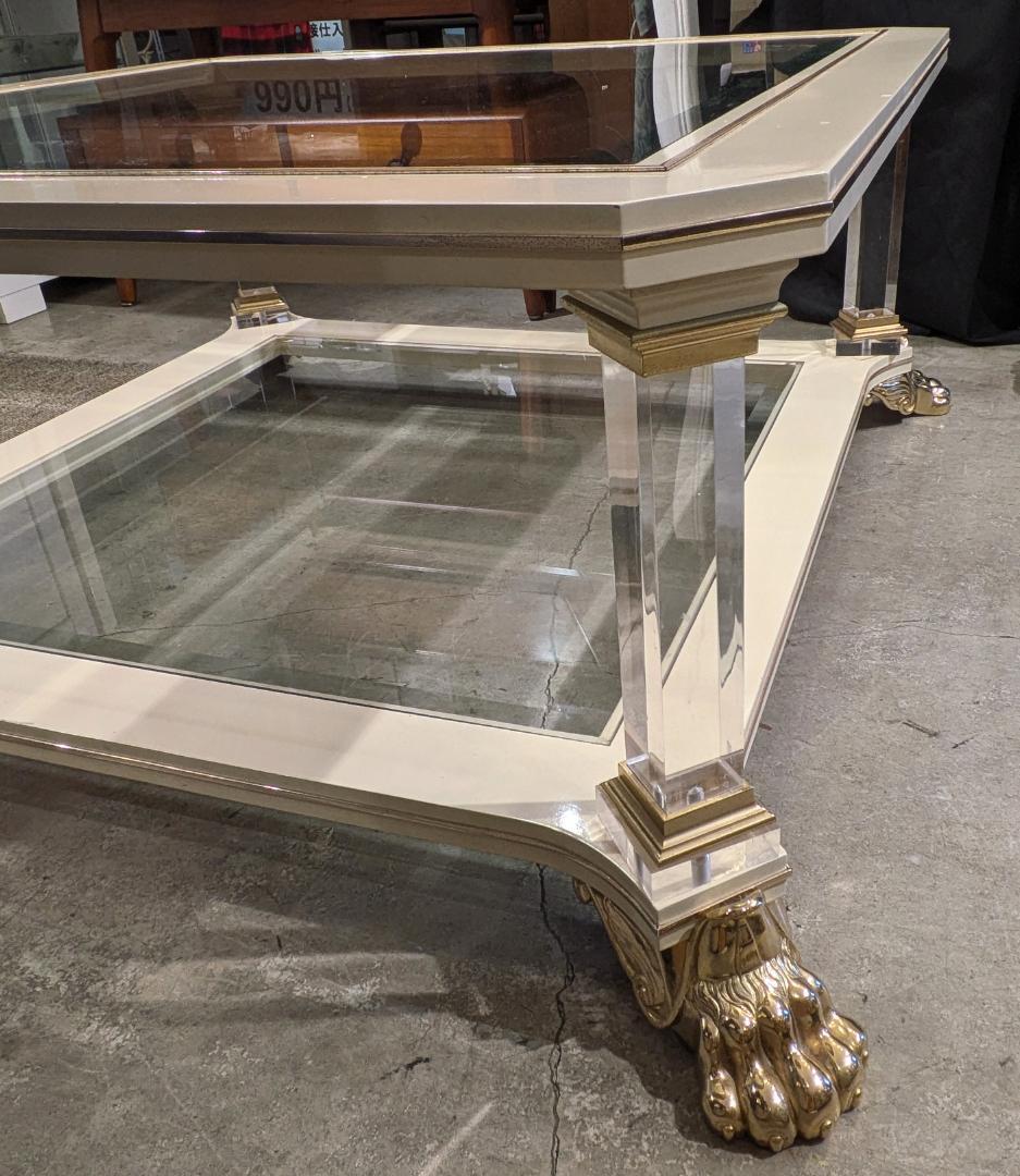 1【高級55万】 イタリア センターテーブル エレガント 猫脚 テーブル 大