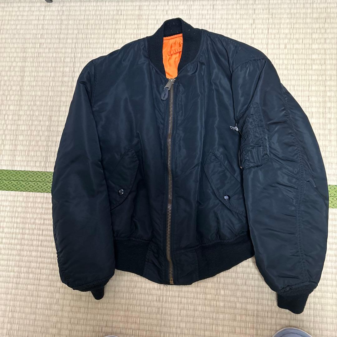 MA-1 ブラックジャケット　アルファ社　希少な80〜90年代モデル　美品