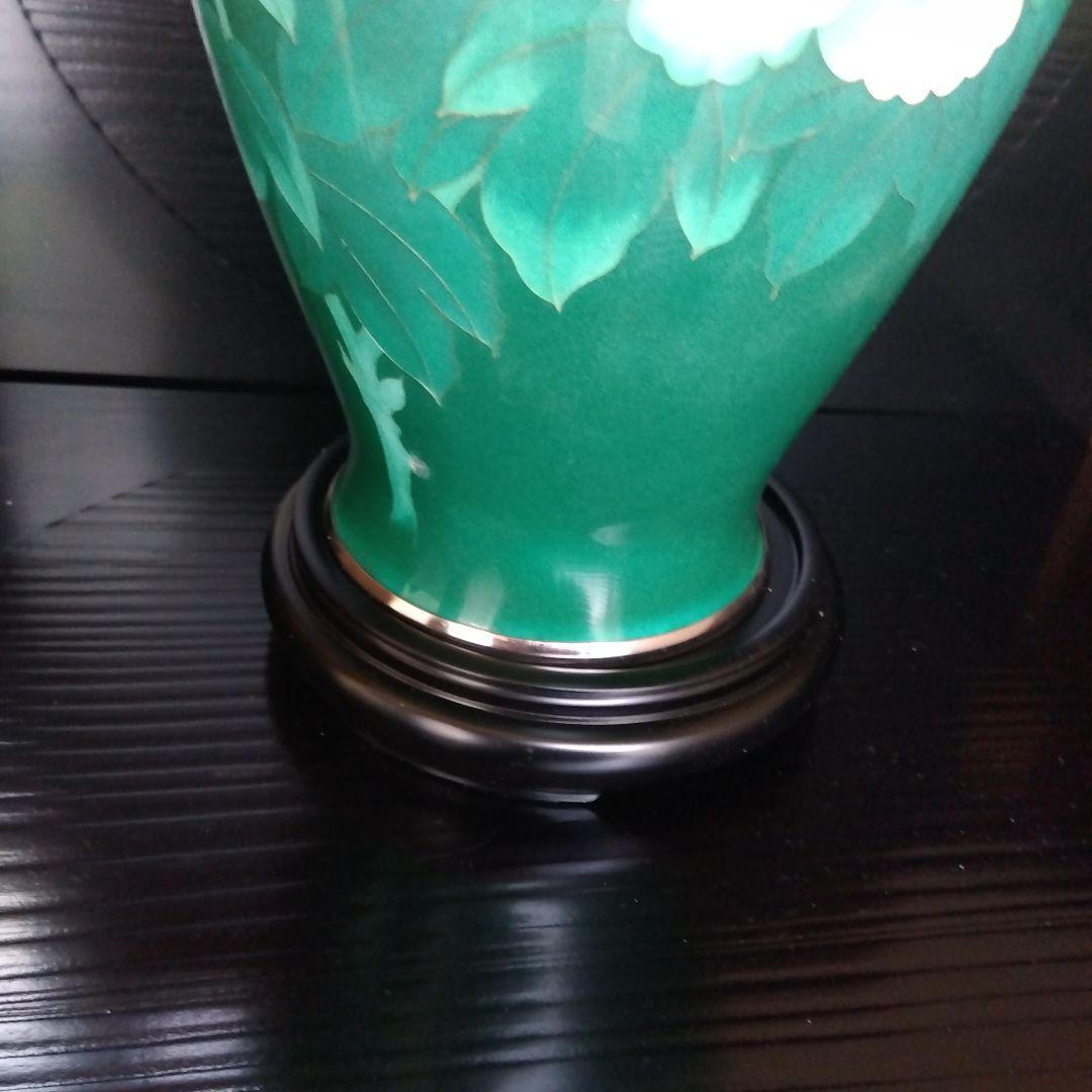 有線七宝焼の花瓶台付き
