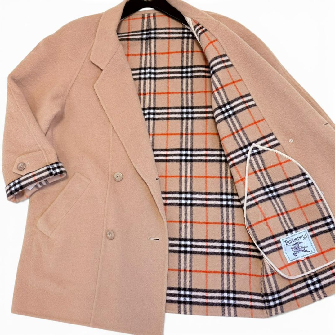 【美品】 Burberry ノバチェック ベージュ ウール チェスターコート