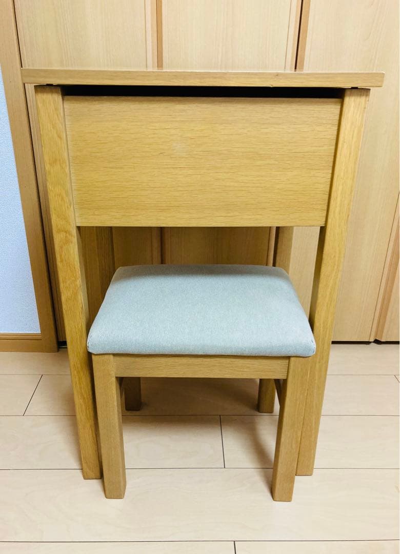 【無印良品】木製ドレッサー ミラー付き 椅子付き