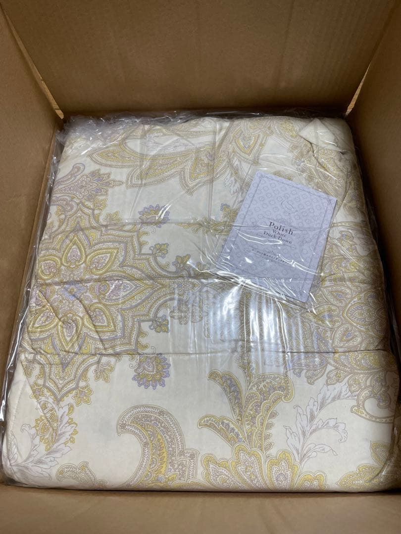 【新品】西川　ポーランド産羽毛使用　　タオル地ダウンケット 羽毛布団