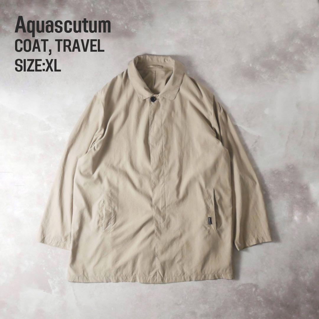 Aquascutum 00s イギリス製 ステンカラーコート ベージュ XL