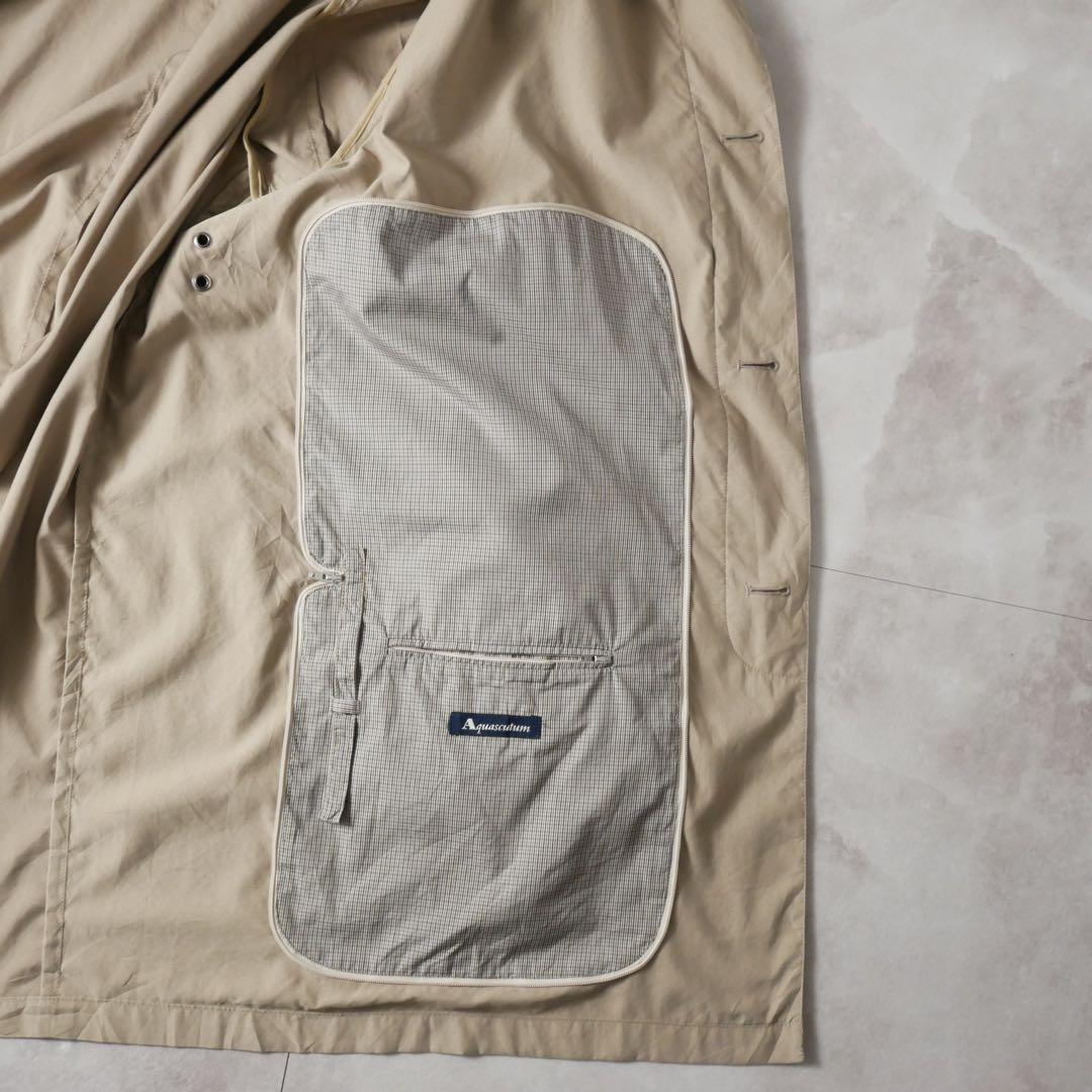 Aquascutum 00s イギリス製 ステンカラーコート ベージュ XL