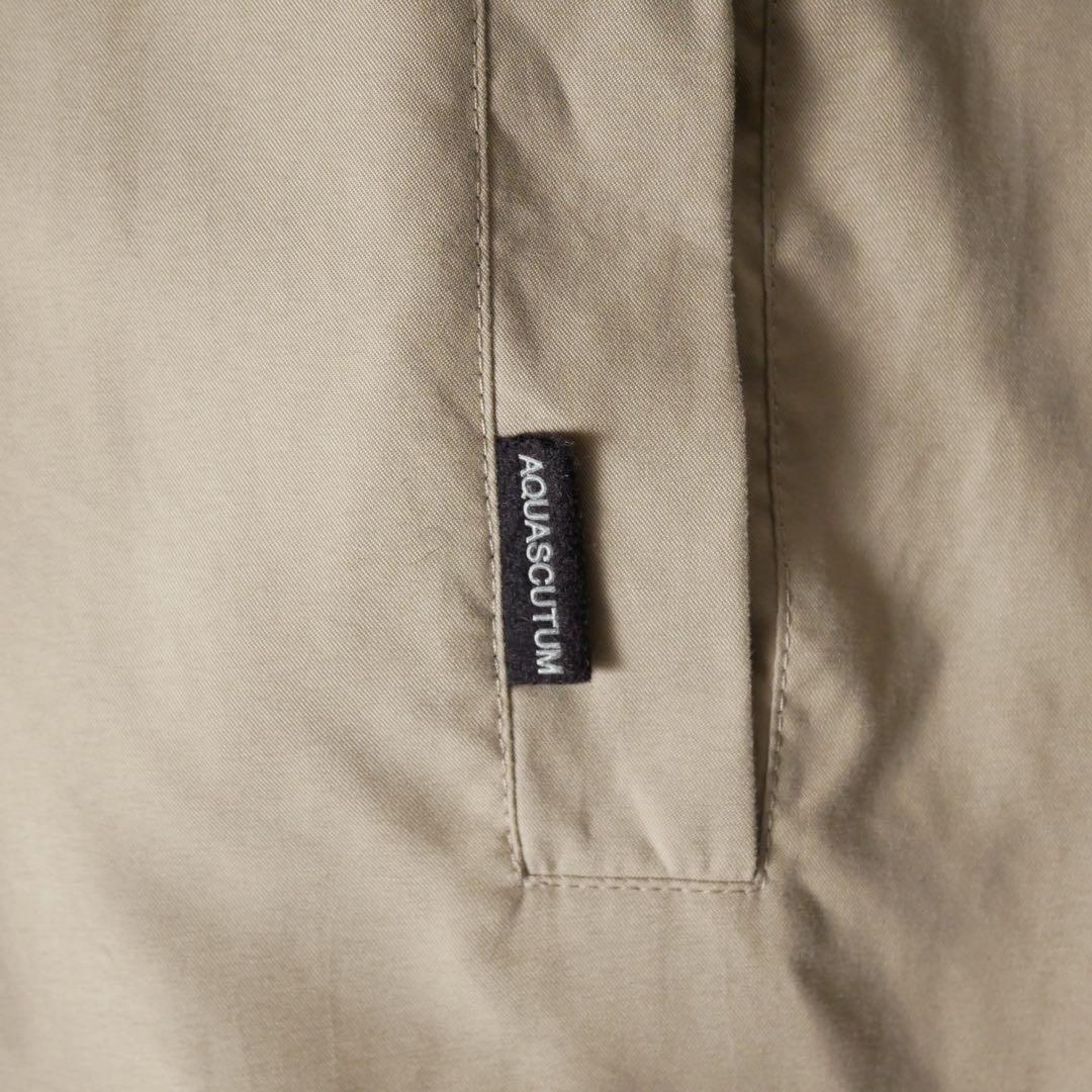 Aquascutum 00s イギリス製 ステンカラーコート ベージュ XL