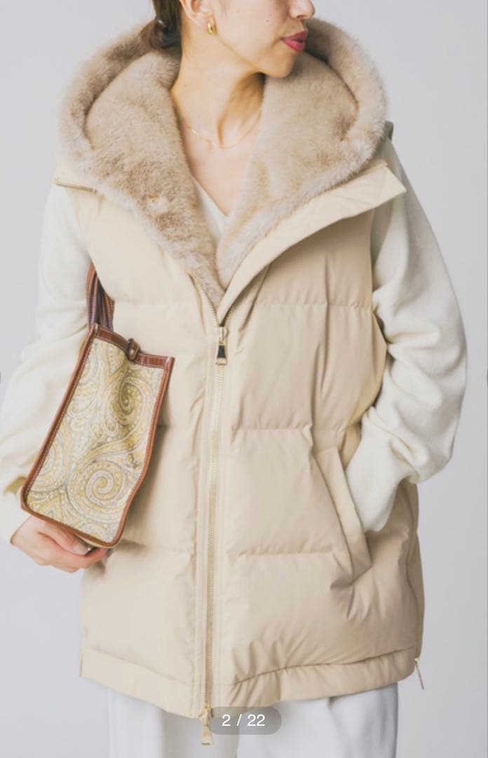 LOU ANDREAルーアンドレアFAKE MINKVEST新品タグ★9.9万円