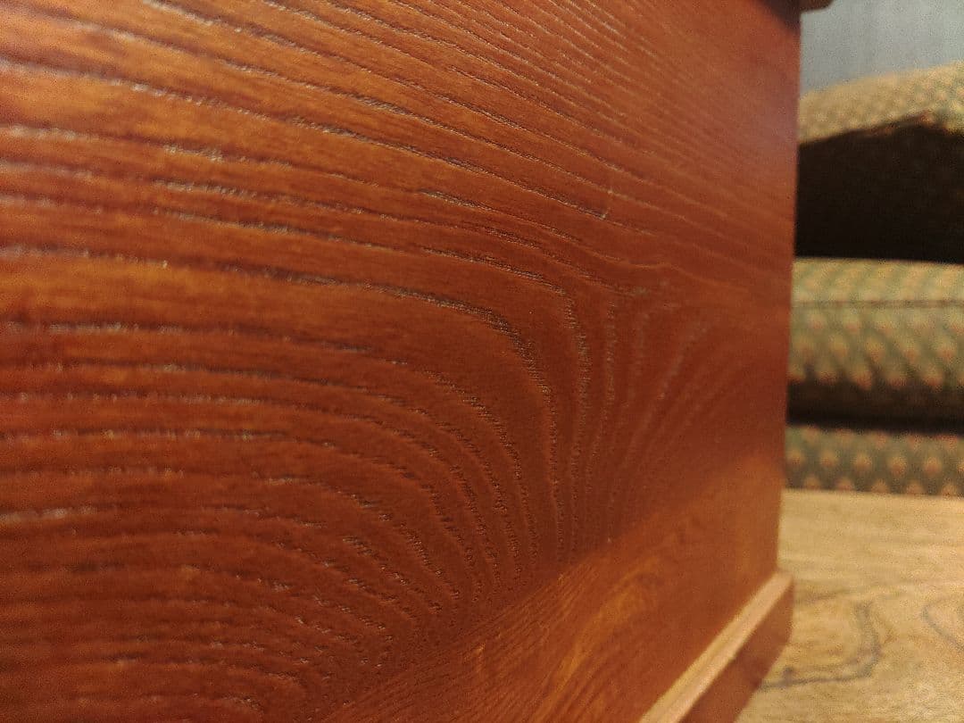 美品　木箱　ジュエリーボックス　小物入れ　天然木　ソーイングボックス 裁縫箱