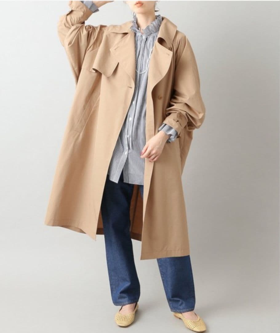 IENA Pe/ポプリンオーバートレンチコート ベージュ 38
