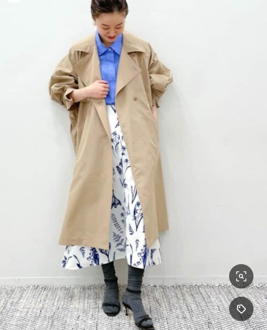 IENA Pe/ポプリンオーバートレンチコート ベージュ 38