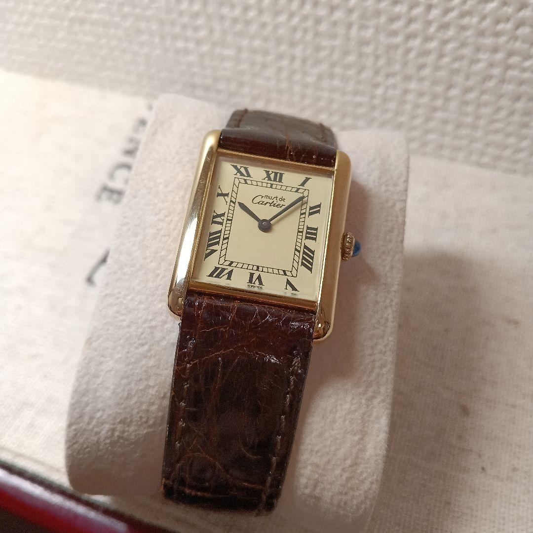 カルティエ　マストタンク　LM　手巻き　ヴェルメイユ　新品仕上げ済　メンズサイズ