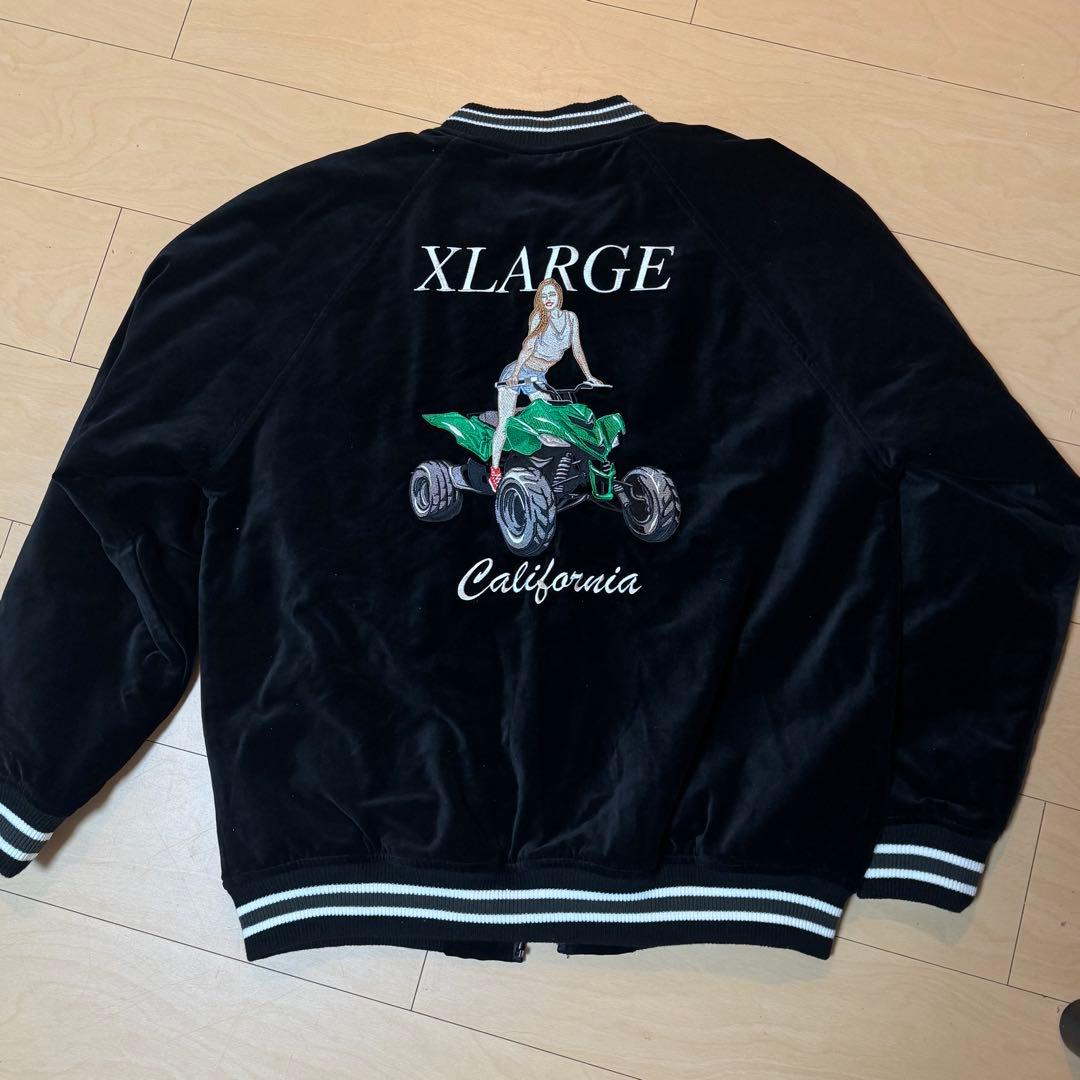 XLARGE（エクストララージ） スカジャン スーベニアジャケット ベロア 黒