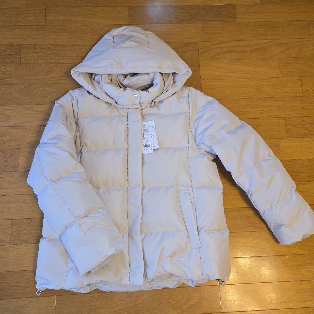 未使用 グローバルワーク ダウンブルゾン（フード付き） グレージュ Lサイズ