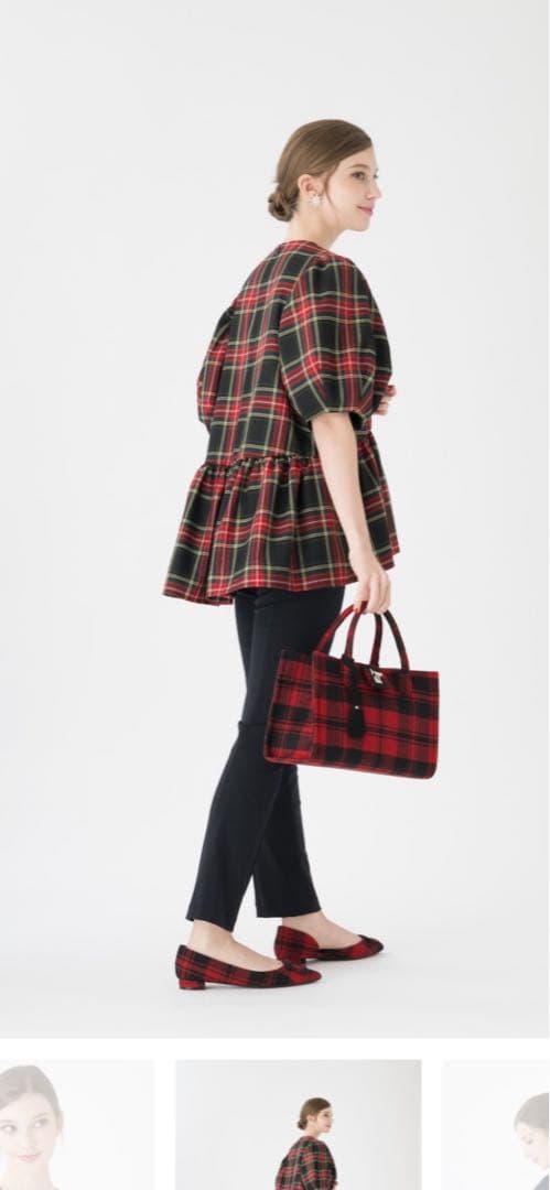 TSURU By MARIKO OIKAWA 2025AWチェック柄トップス