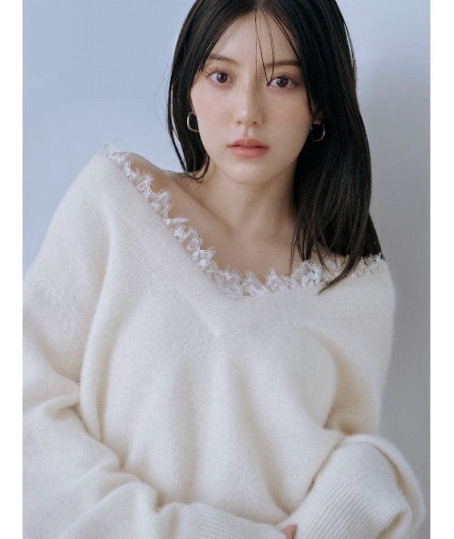 SNIDEL スナイデル フォックス衿レースプルオーバー