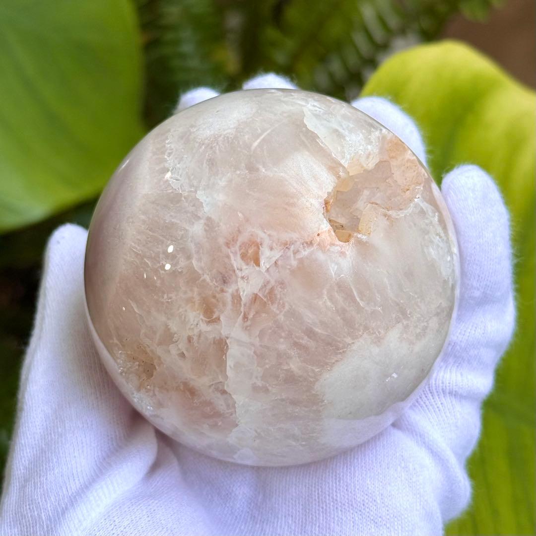 ピンクアメジストフラワーアゲート　スフィア　7cm ブラジル産　天然石