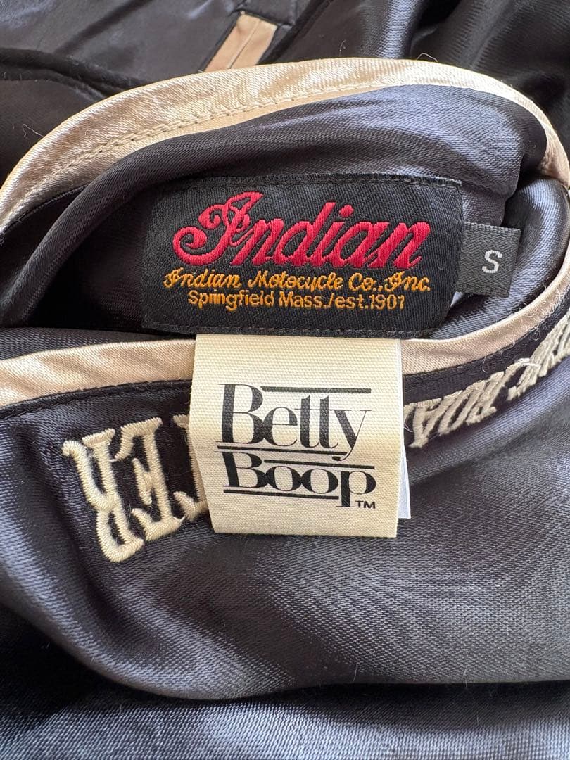 希少BETTYBOOP×INDIANリバーシブルスカジャンS