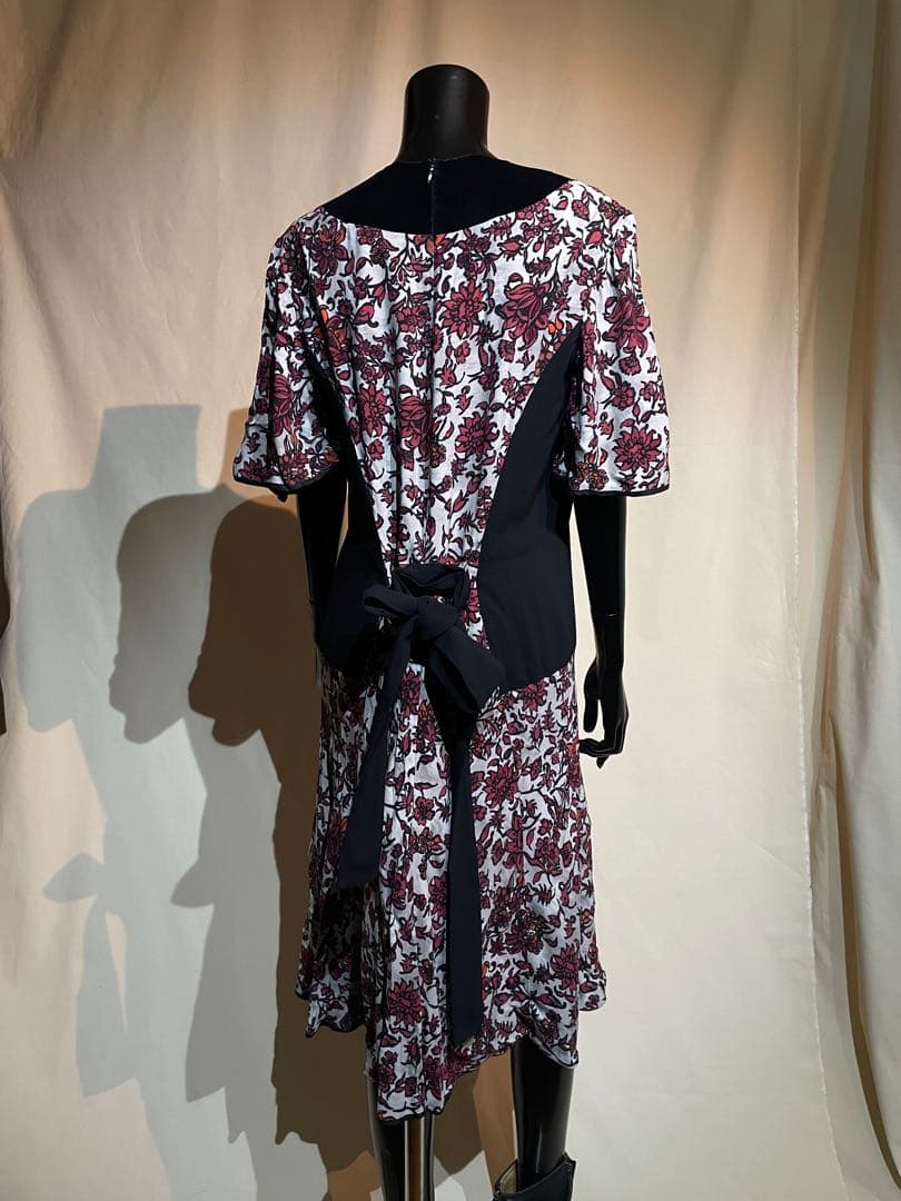 LOUIS VUITTON ブラックフローラルワンピースドレス M