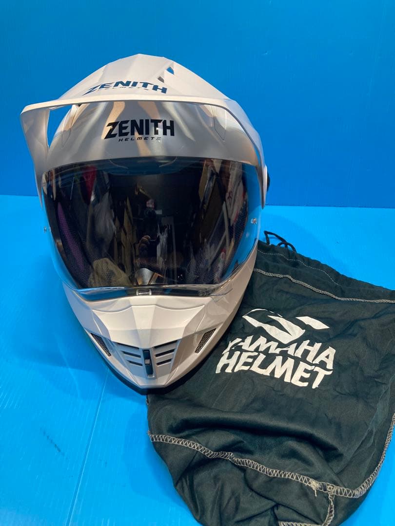 【超美品】ヤマハ ゼニスヘルメット YX-6 ホワイトM オフ&アドベンチャー