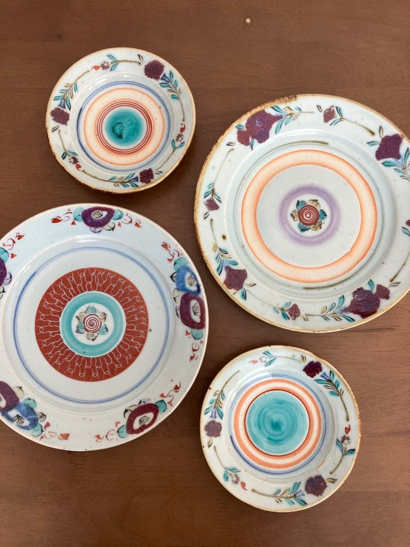 中田窯　砥部焼　8寸皿　5寸皿　4枚セット