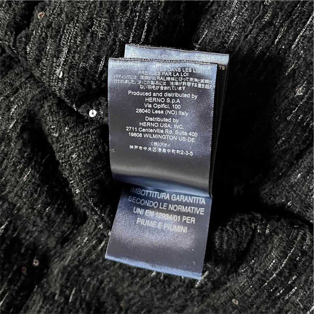 ●ヘルノHERNOハイネックスパンコール ダウンジャケットサイズ38黒7号〜9号