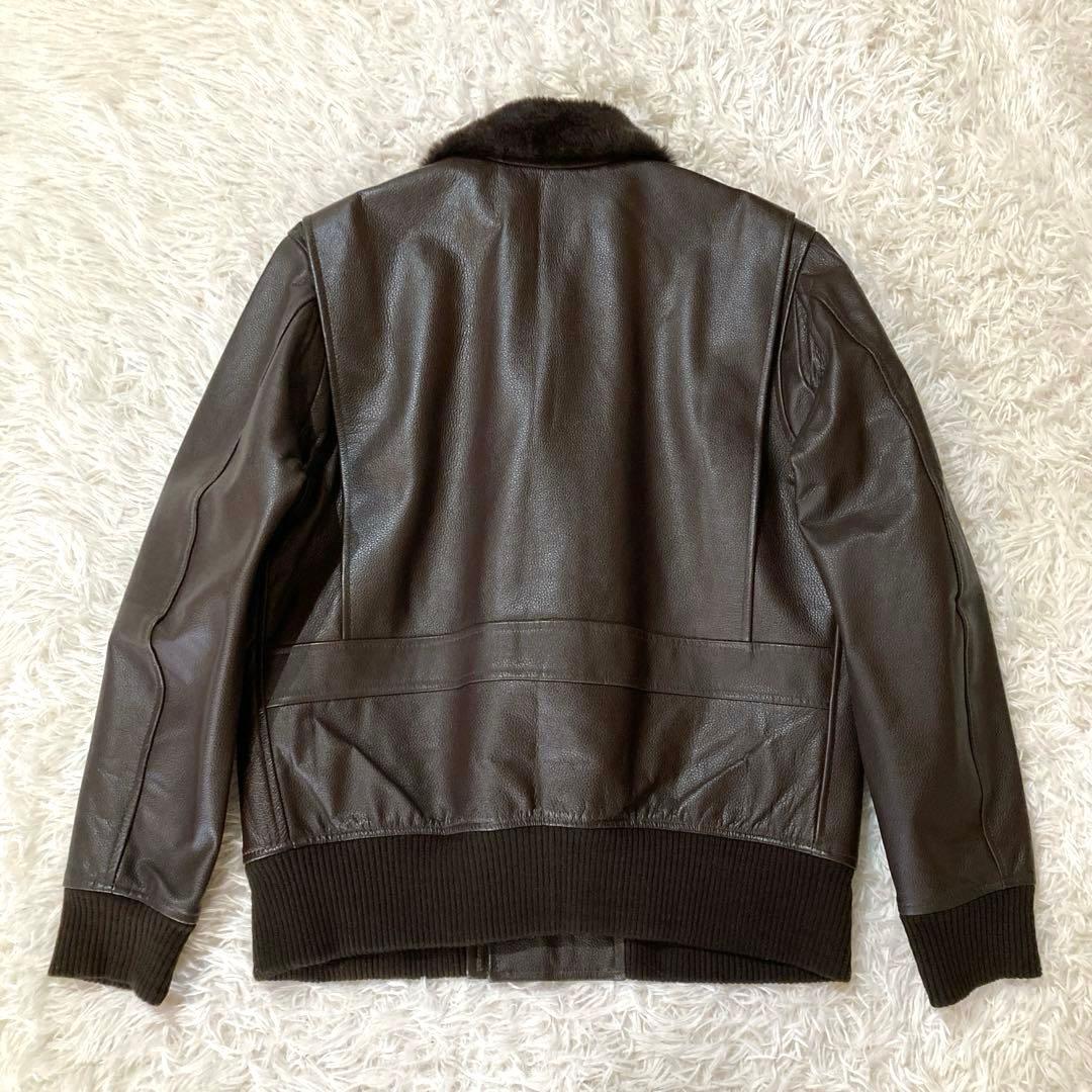 【良品・希少3L】ホーンワークス　カウレザー G-1 フライト　ダークブラウン