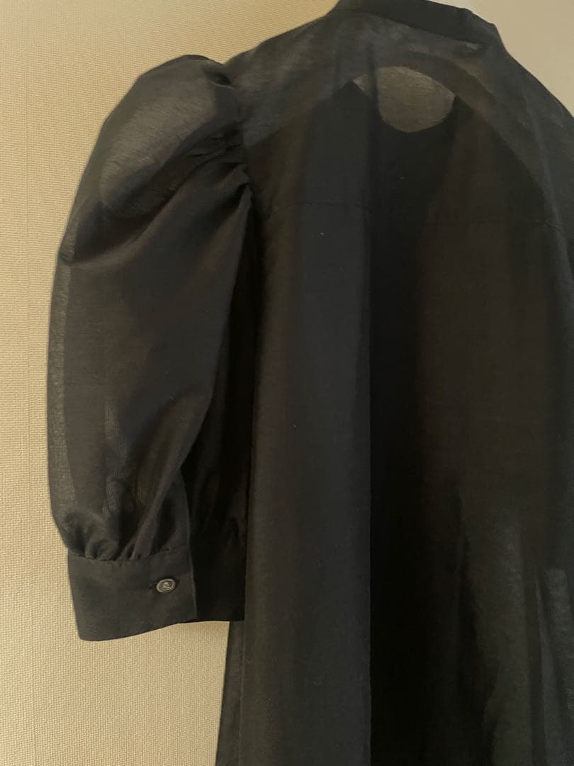 【ほぼ新品】uncrave パフスリーブ シアーブラウス ブラック