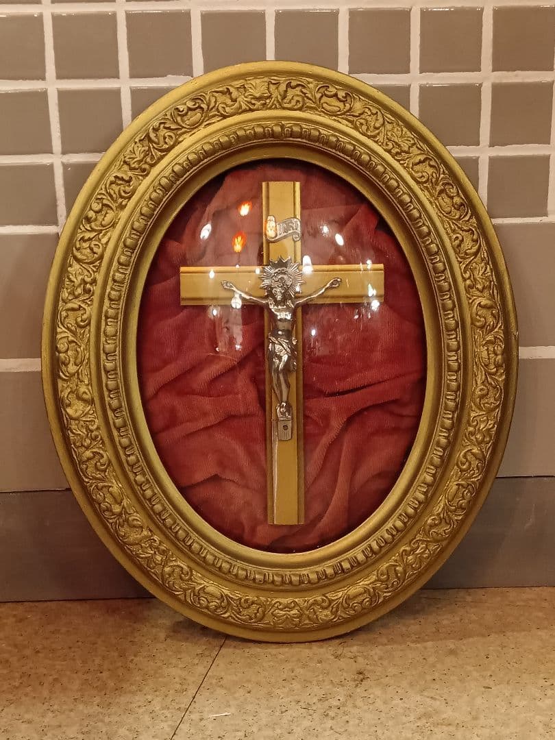 フランス　アンティーク　キリスト像　オブジェ　メダイヨン