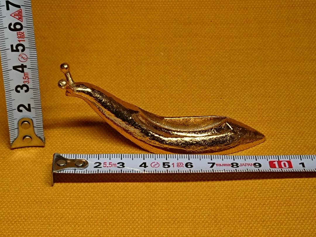 【美品】ナメクジ　銅製　金メッキ　置物　インテリア　工芸品　美術品　A1095