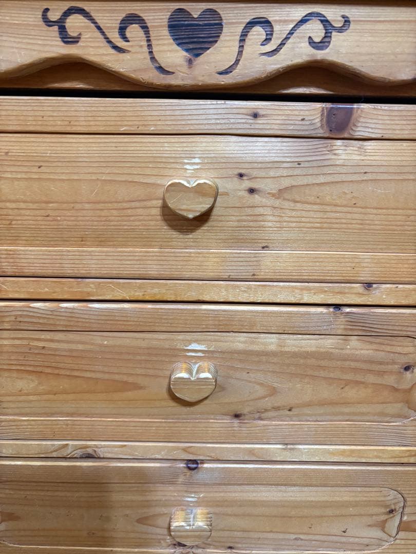 カントリー家具　チェスト　ハート