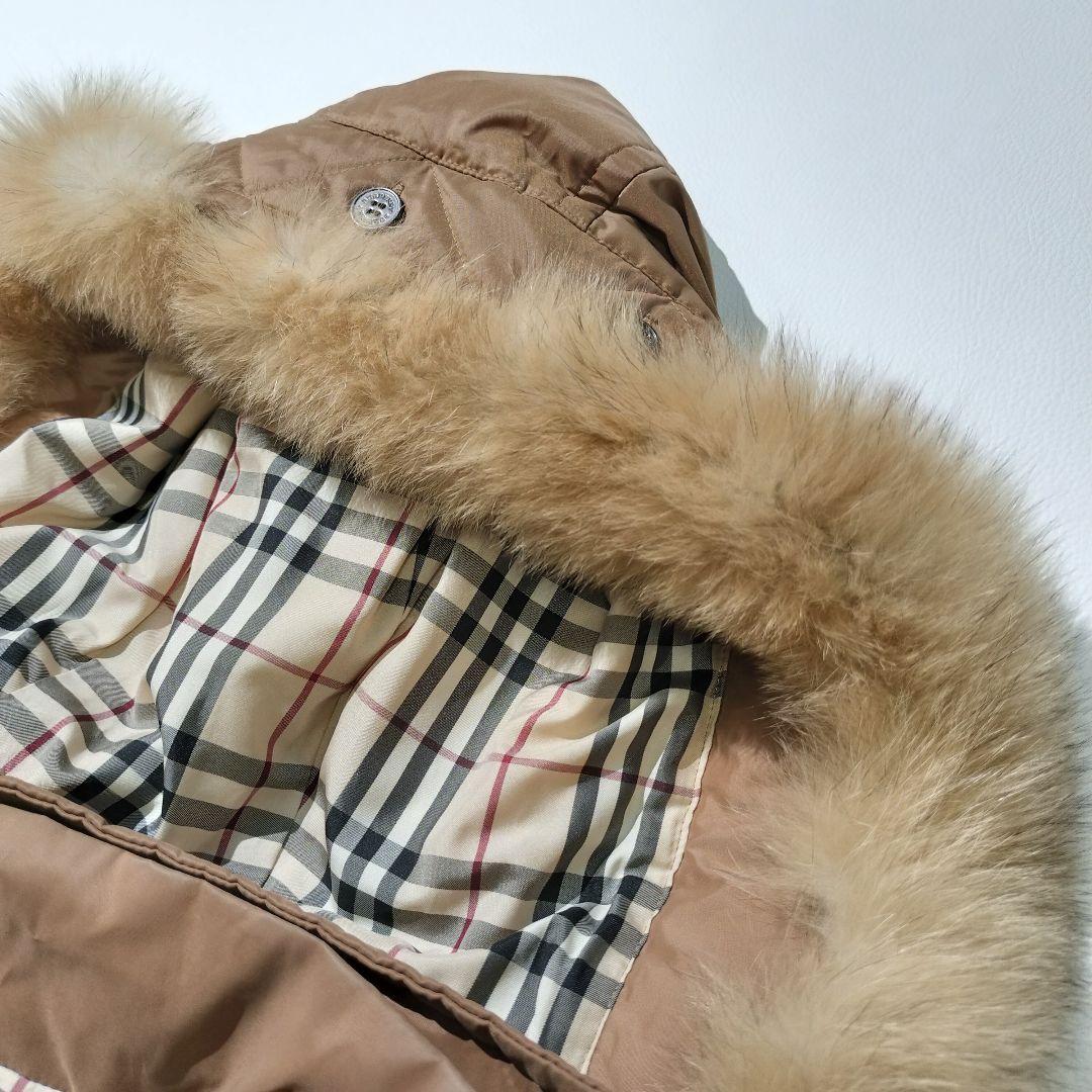 バーバリー ロンドン　ダウンライナー付き ロング コート フォックスファー　44