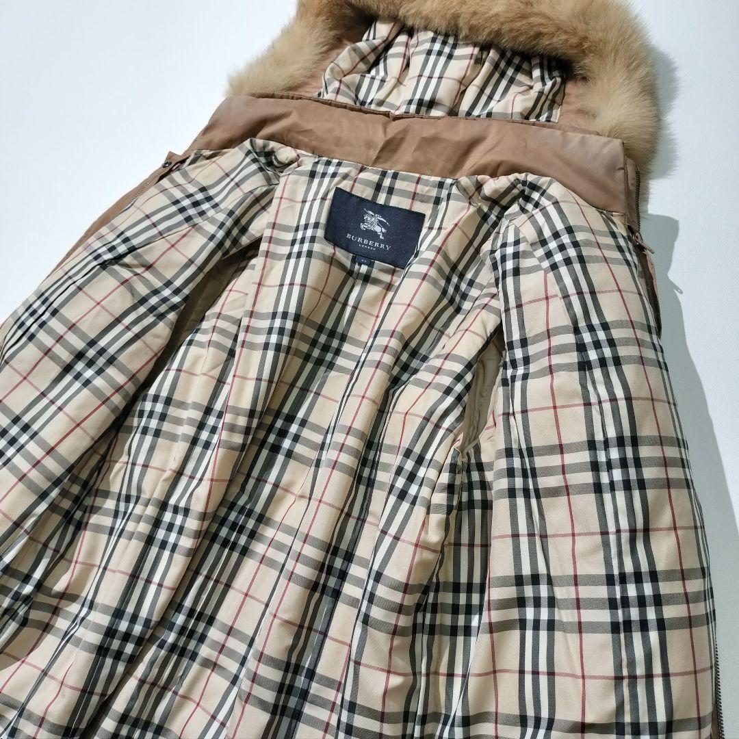 バーバリー ロンドン　ダウンライナー付き ロング コート フォックスファー　44