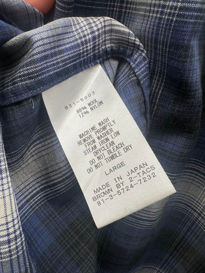 BROWN by 2-tacs Stand collar スタンドカラーシャツ