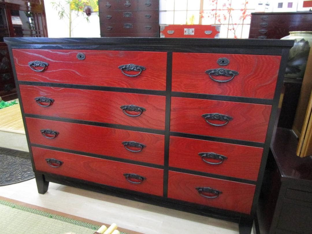 レア　筑後民芸・ローチェスト　伝統民芸箪笥　和箪笥　鍵付き箪笥　純日本製箪笥