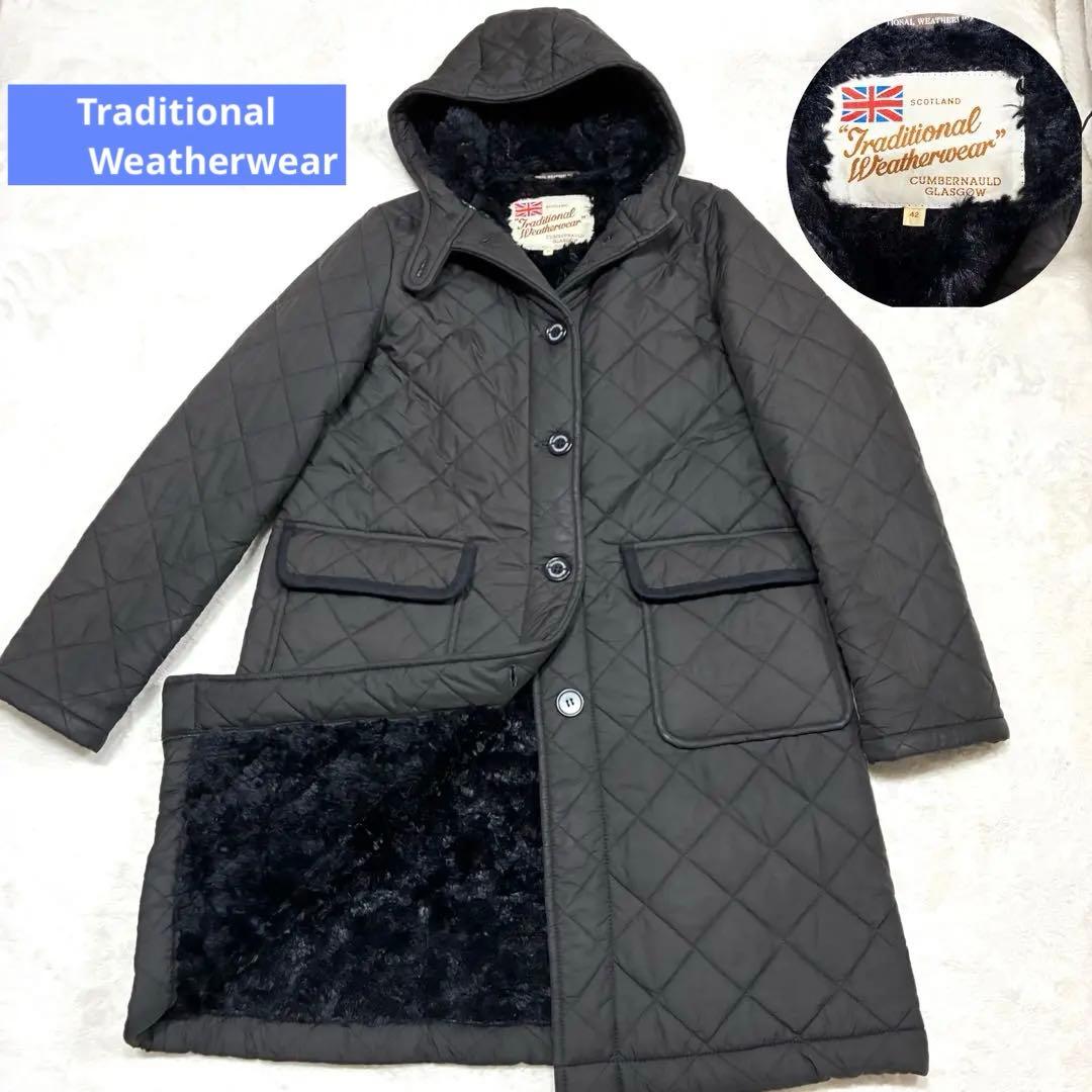 美品 希少 XL トラディショナルウェザーウェア キルティングコート ボア