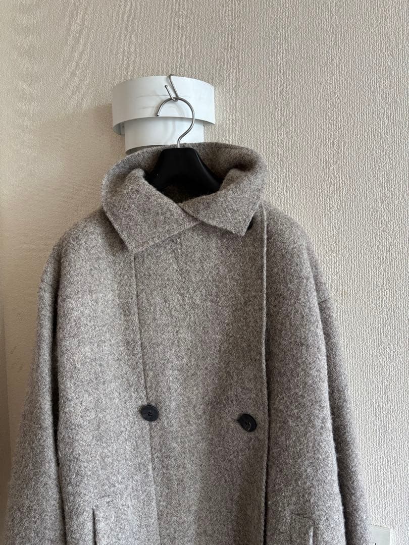 りんごISSEY MIYAKE PLURAL ダブルブレストコート グレー