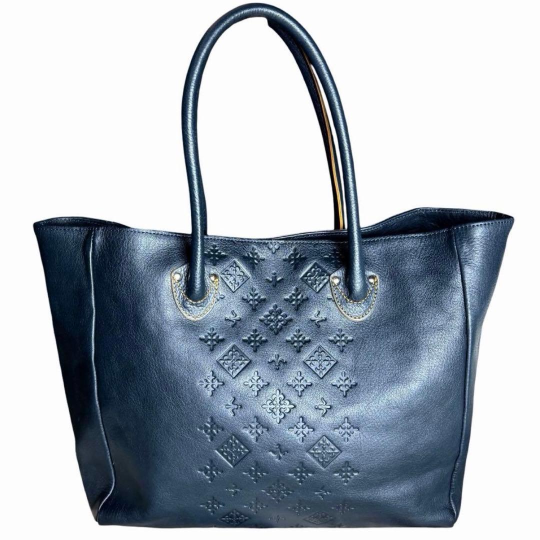 【ponko】russet モノグラム トートバッグ レザー 肩掛け可