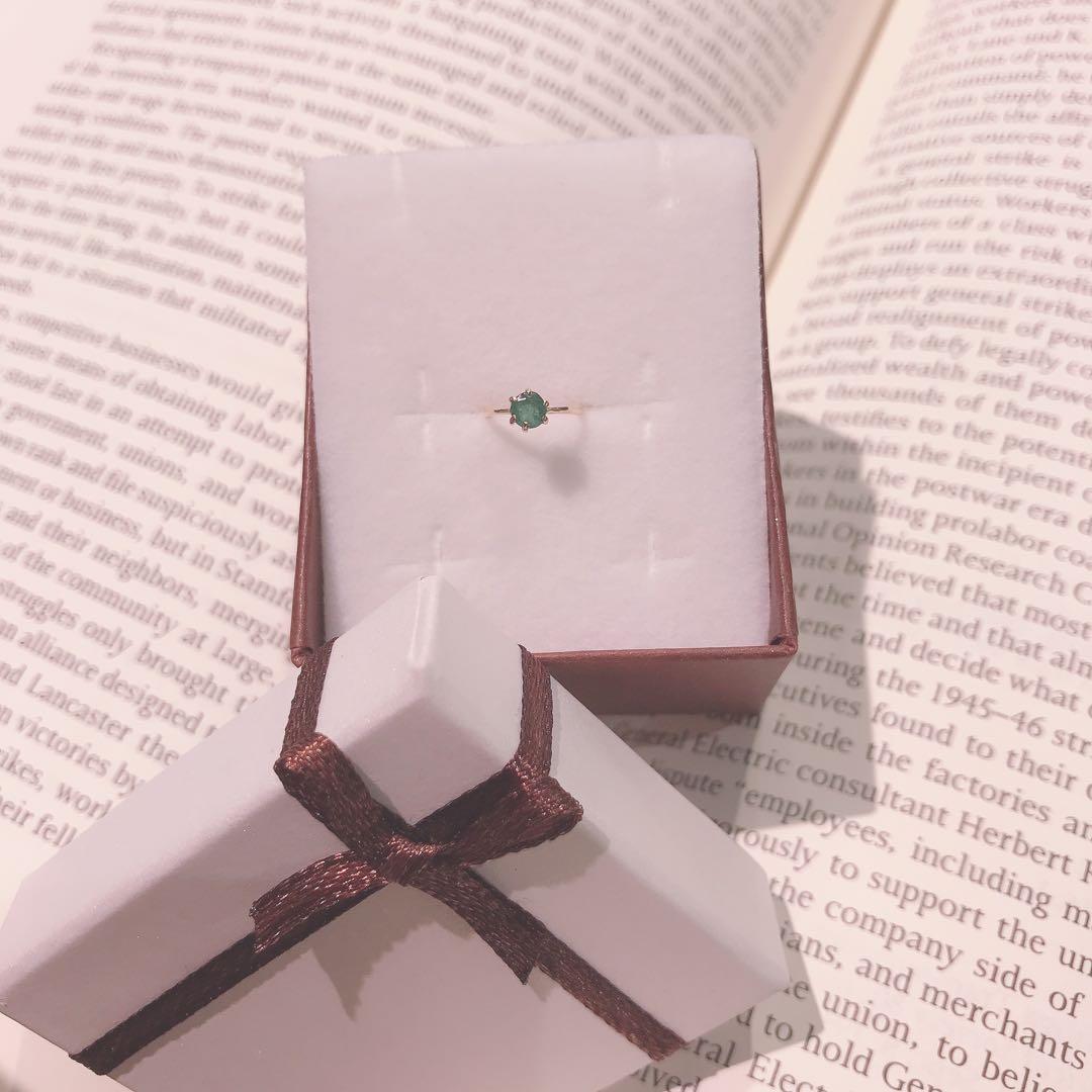 K18 エメラルド ベビーリング 10mm