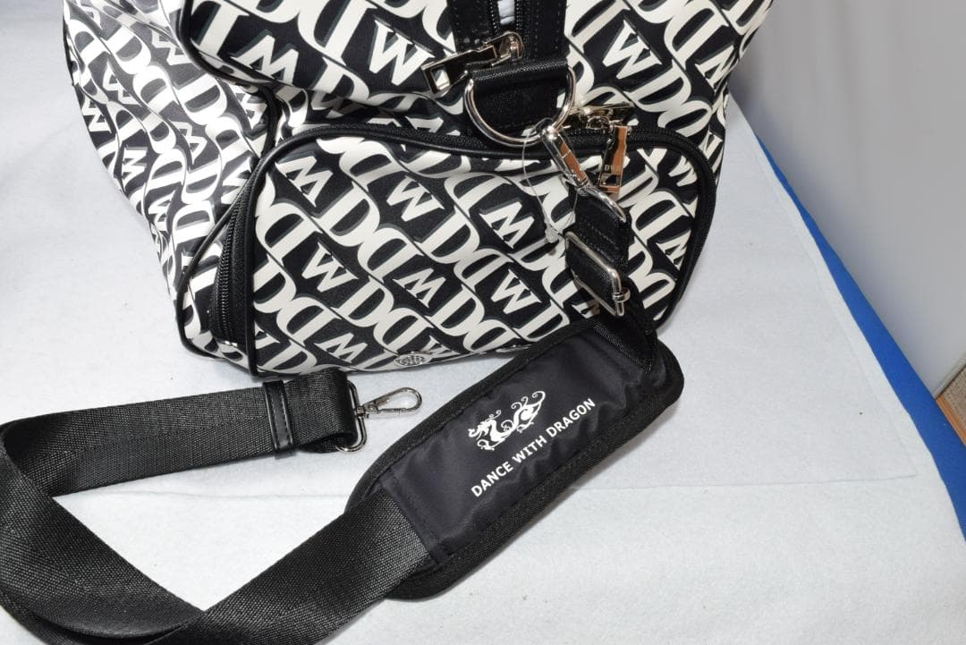新品☆ダンスウィズドラゴン モノグラム プリント ボストン☆シューズケース☆黒