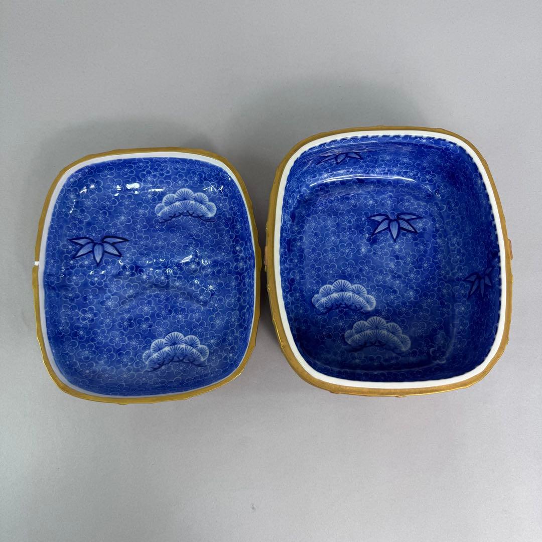 有田焼 深川製磁 陶箱 丸紋外赤 蓋物 重箱 菓子器 宮内庁御用達