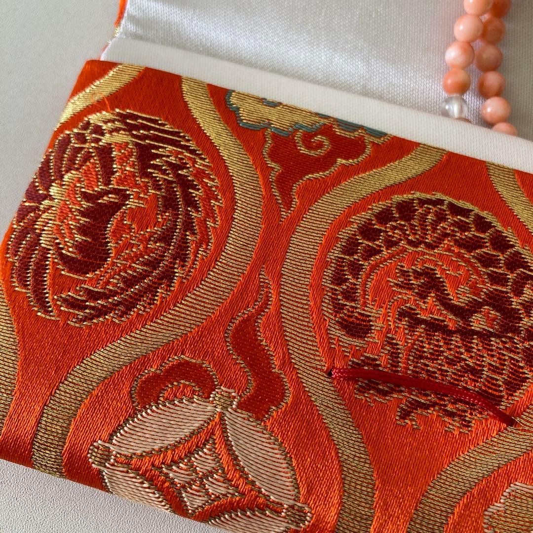 高級本珊瑚二連数珠とケースのセット