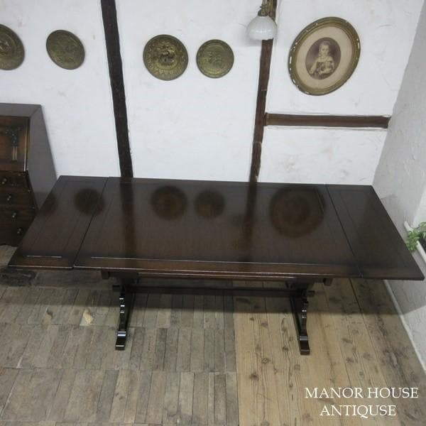 イギリス アンティーク 家具 ダイニングテーブル ドローリーフ 英国 6986c