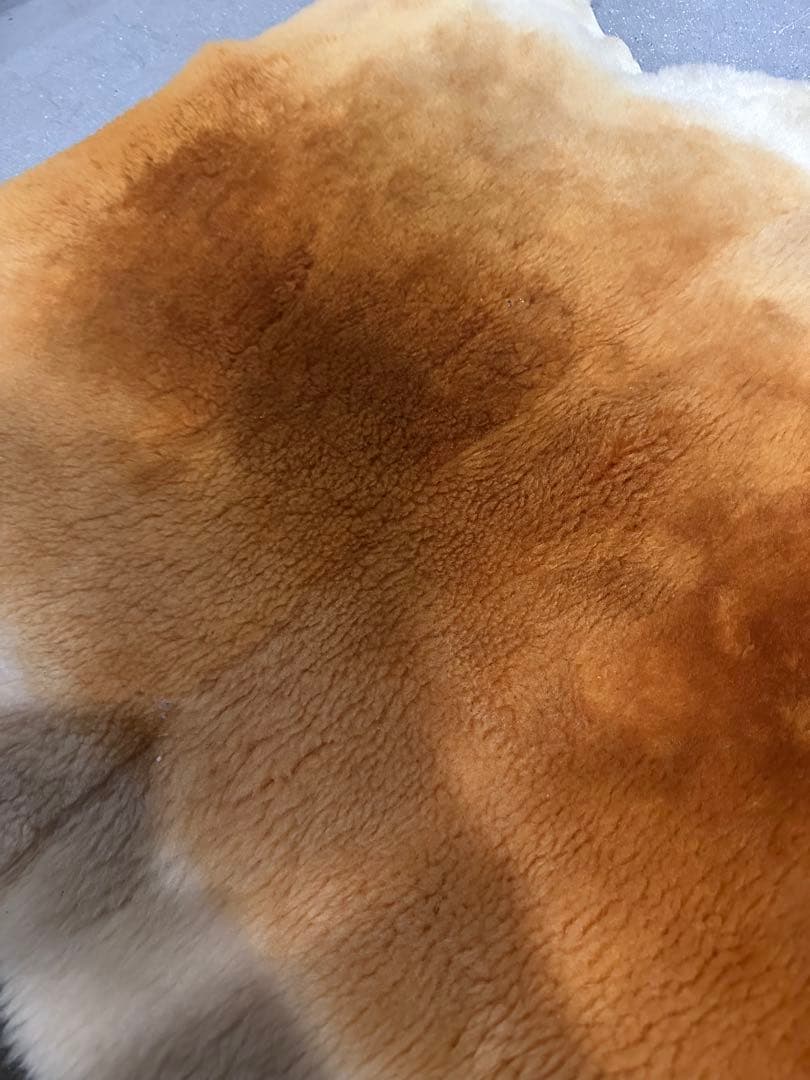 本革ムートン　全長140cmの特大サイズ　羊革羊毛　キャンプの敷物としてや手芸用