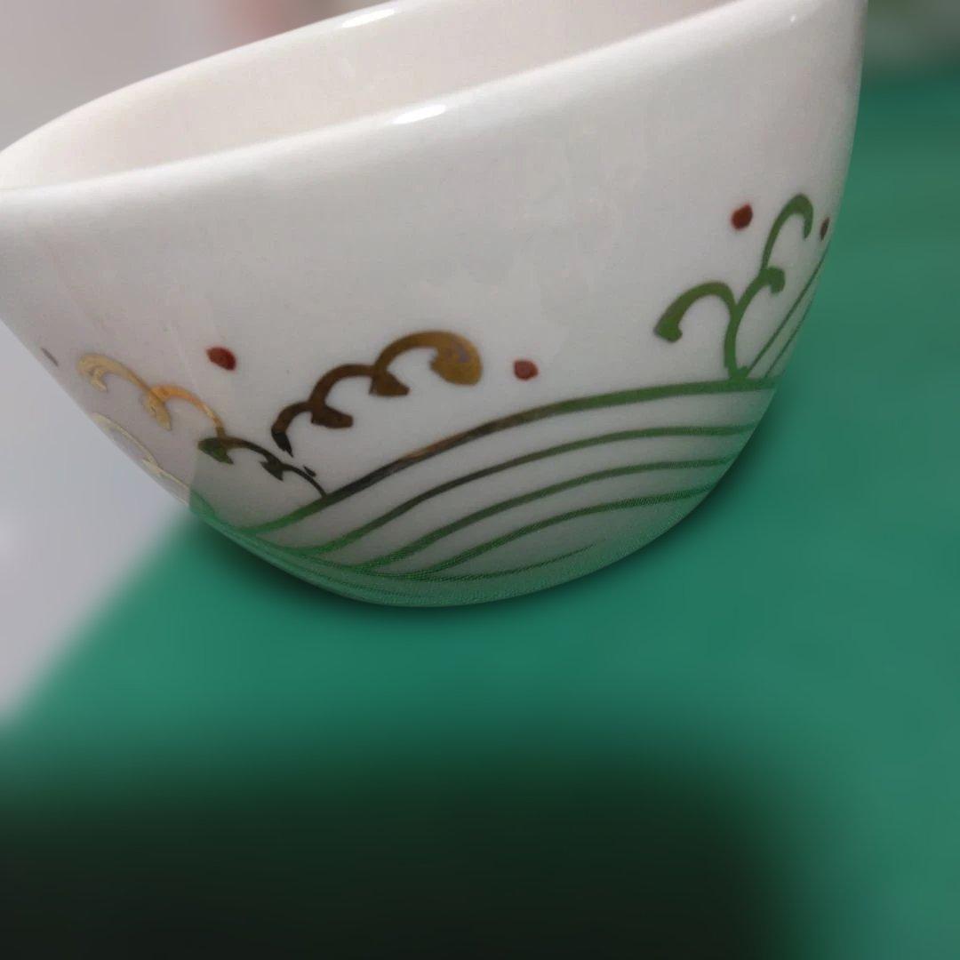 レトロ白地に手描き金色模様の注ぎ口付葛餡器 15個セット〔5個セットから可能］